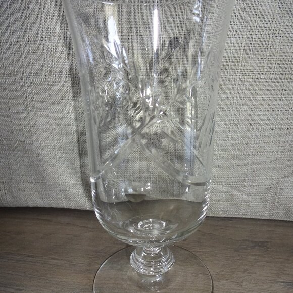 Set of 4 Vintage Libbey Rock Sharpe ? Etched Iced Tea Water Glasses Flowers - Picture 7 of 9